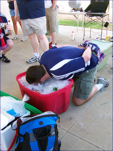 bobbing for beer