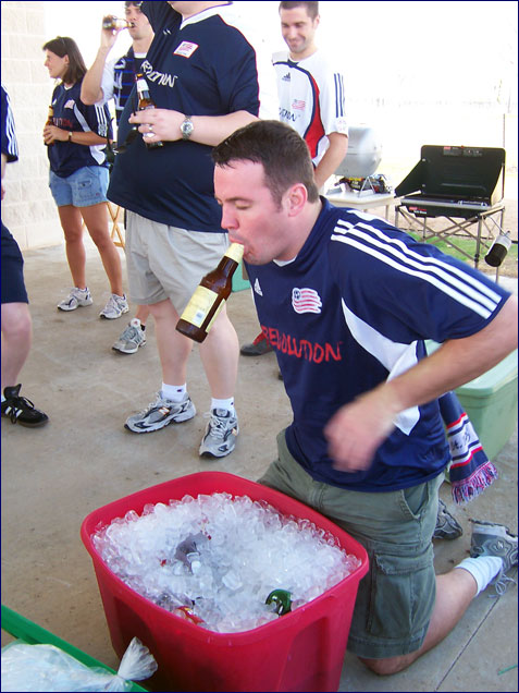 bobbing for beer